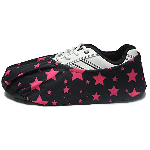 bowlingballcom Premium Bowling Shoe Protector Covers XLarge Fits Mens Size 1015 Pink Stars - Image 1