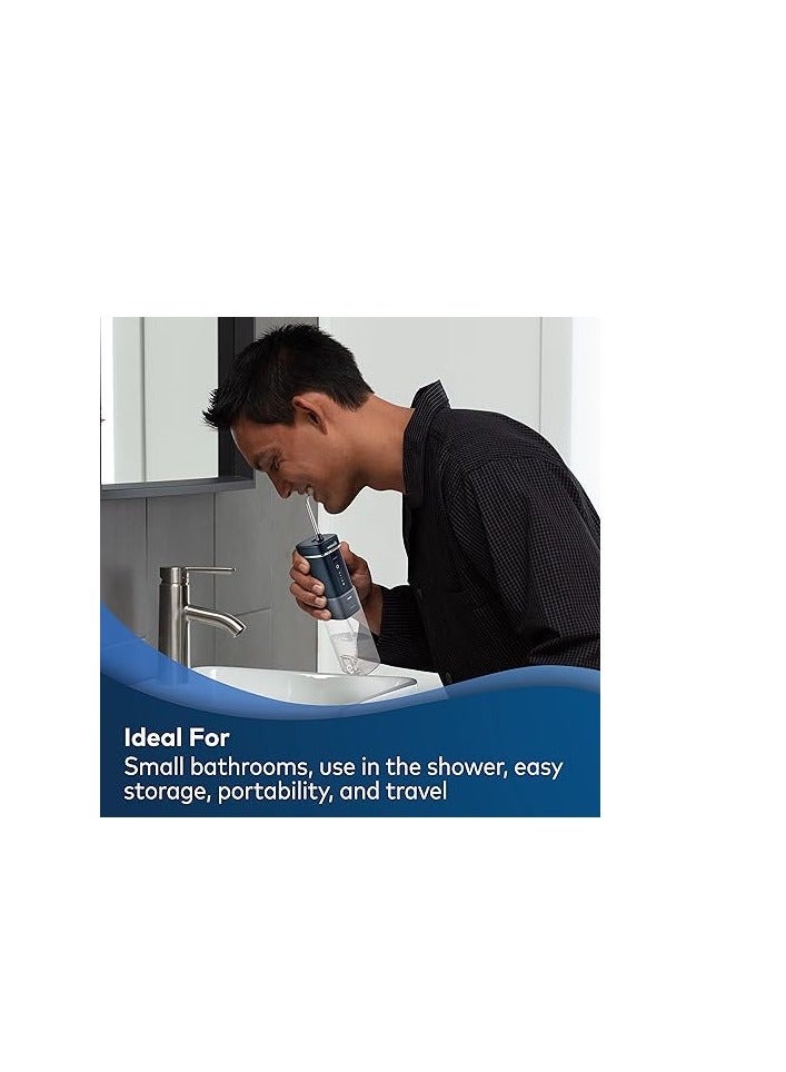 واتربيك جهاز تنظيف الأسنان Waterpik جهاز تنظيف الأسنان المائي اللاسلكي ، محمول قابل للطي للسفر والتخزين ، مع حقيبة سفر و 4 أطراف ، ، قابل لإعادة الشحن ومقاوم للماء ،أزرق   WF-17CD013-4 - Image 2