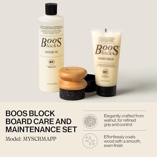 John Boos 3-Piece Care Set, 16 oz Mystery Oil, 5 oz Board Cream & Round Applicator - All-Natural Maintenance Formula for Butcher Blocks, Cutting Boards, Wooden Countertops & Wood Utensils - Image 2