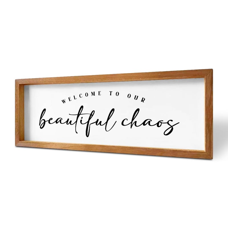 ENGVZ Welcome Home Sign Rustic Country Family Welcome Sign for Front Door Wooden Framed Farmhouse Wall Decor for Entryway, Living Room, Bedroom, Perfect Housewarming Gifts - Image 1