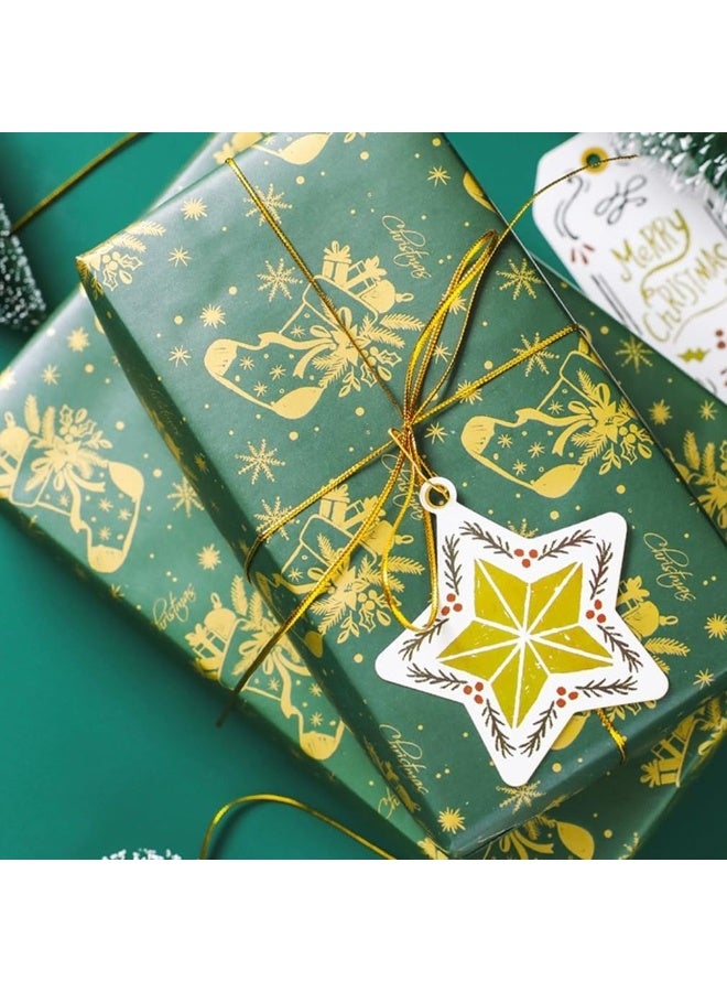 كيلا شريط معدني، لفتان من خيوط الزينة اللامعة، لتعليق الزينة، والتزيين، والحرف اليدوية، وتغليف الهدايا، وصناعة المجوهرات، وبطاقات الهدايا، وخيط منسوج يدويًا، بطول 1.5 مم، مصنوع من البوليستر (ذهبي وفضي) (مئة متر لكل لفة). - Image 5