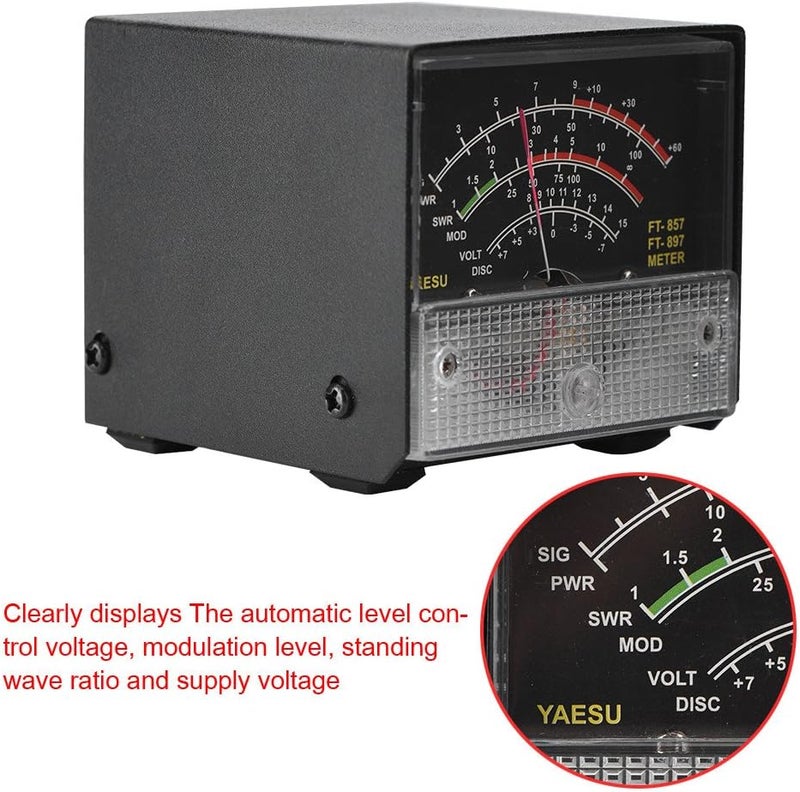 ZERONE External S Meter SWR Power Meter for Yaesu FT-857 FT-897, Multi-Function Receive Display Monitor for Radio Signal Transmission Measurement Ham Radio Accessory - Image 4