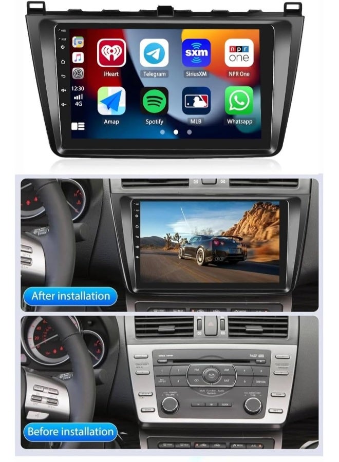Vierex Fit Mazda 6 Car Stereo Mazda 6 Android Screen 2007-2012 With Apple Carplay Android Auto Wireless WiFi DSP FM&AM BT AHD Camera Included Fast Interface QLED (2+32GB Carplay 4CORE) - Image 2
