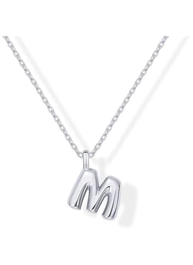 PAVOI - 14K Gold Plated Dainty Chunky Bubble Initial Letter Pendant Necklace for Women | Alphabet Letter Necklace - Image 1