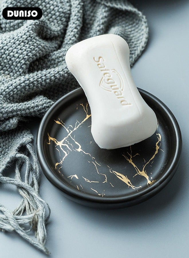 DUNISO Bathroom Accessories Set, 4 Pcs Ceramic Bathroom Decor Accessories, Includes Soap Dispenser, Toothbrush Holder, Toothbrush Cup, Soap Dish, Home Apartment Modern Bathroom Decor Vanity Countertop, Countertop Organizer for Housewarming Gift - Image 3