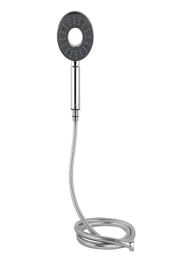 Hindware Italian Collection F160116CP Hand Shower for Bathroom | made of ABS | comes with 1.5-meter Stainless Steel Flexible Hose Pipe | Wall Hook | Rubbit Cleaning Technology | Polo Dark Grey - Image 1
