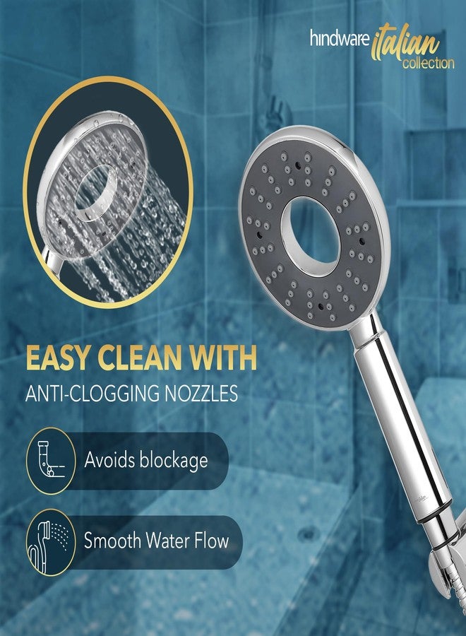 Hindware Italian Collection F160116CP Hand Shower for Bathroom | made of ABS | comes with 1.5-meter Stainless Steel Flexible Hose Pipe | Wall Hook | Rubbit Cleaning Technology | Polo Dark Grey - Image 5