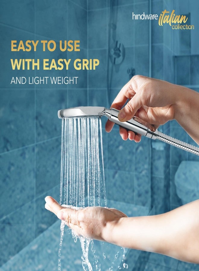 Hindware Italian Collection F160116CP Hand Shower for Bathroom | made of ABS | comes with 1.5-meter Stainless Steel Flexible Hose Pipe | Wall Hook | Rubbit Cleaning Technology | Polo Dark Grey - Image 3