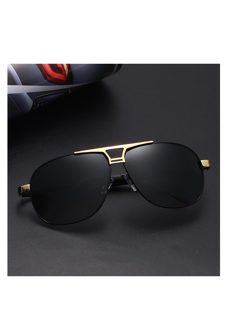 QZ New Men's Polarized Sunglasses Day and Night Color Changing Sunglasses Driving Sun Shade Glasses Red Frame Black And Gray Film - Image 3