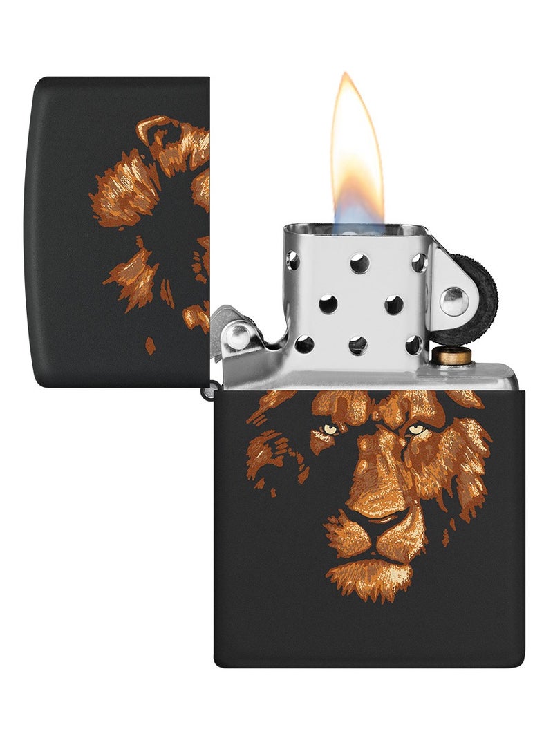 Zippo ولاعة زيبو CI002827 218 أسد سوداء غير لامعة مقاومة للرياح - Image 3
