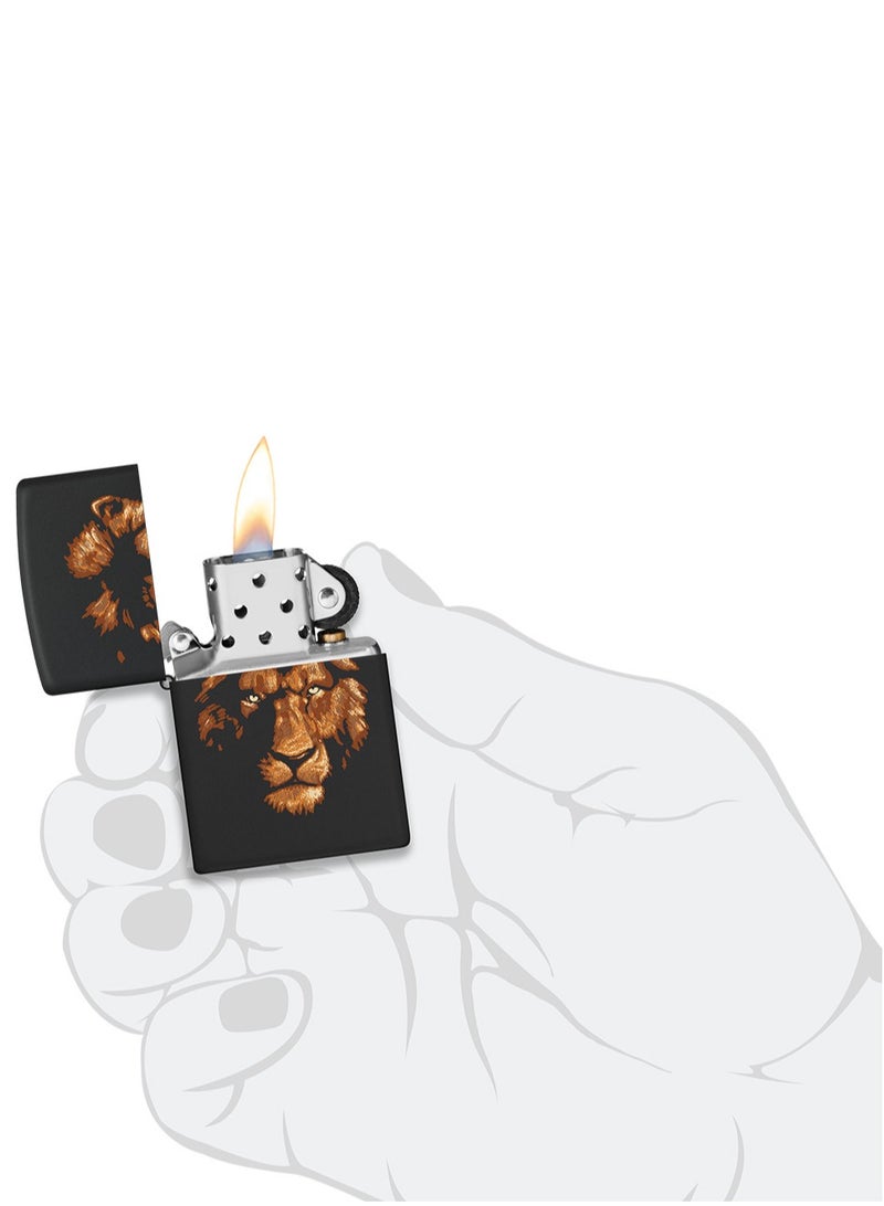 Zippo ولاعة زيبو CI002827 218 أسد سوداء غير لامعة مقاومة للرياح - Image 5