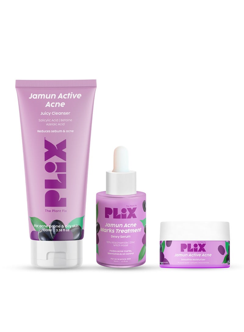 PLIX THE PLANT FIX Jamun Face Wash With Smoothie Moisturizer Combo Detoxifies Skin, Reduces Active Acne, Fades Blemishes For All Skin Types - Image 1