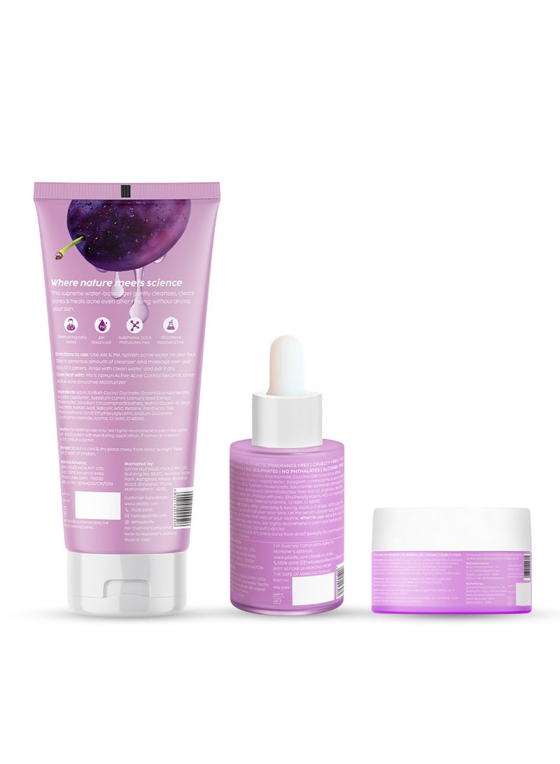 PLIX THE PLANT FIX Jamun Face Wash With Smoothie Moisturizer Combo Detoxifies Skin, Reduces Active Acne, Fades Blemishes For All Skin Types - Image 2