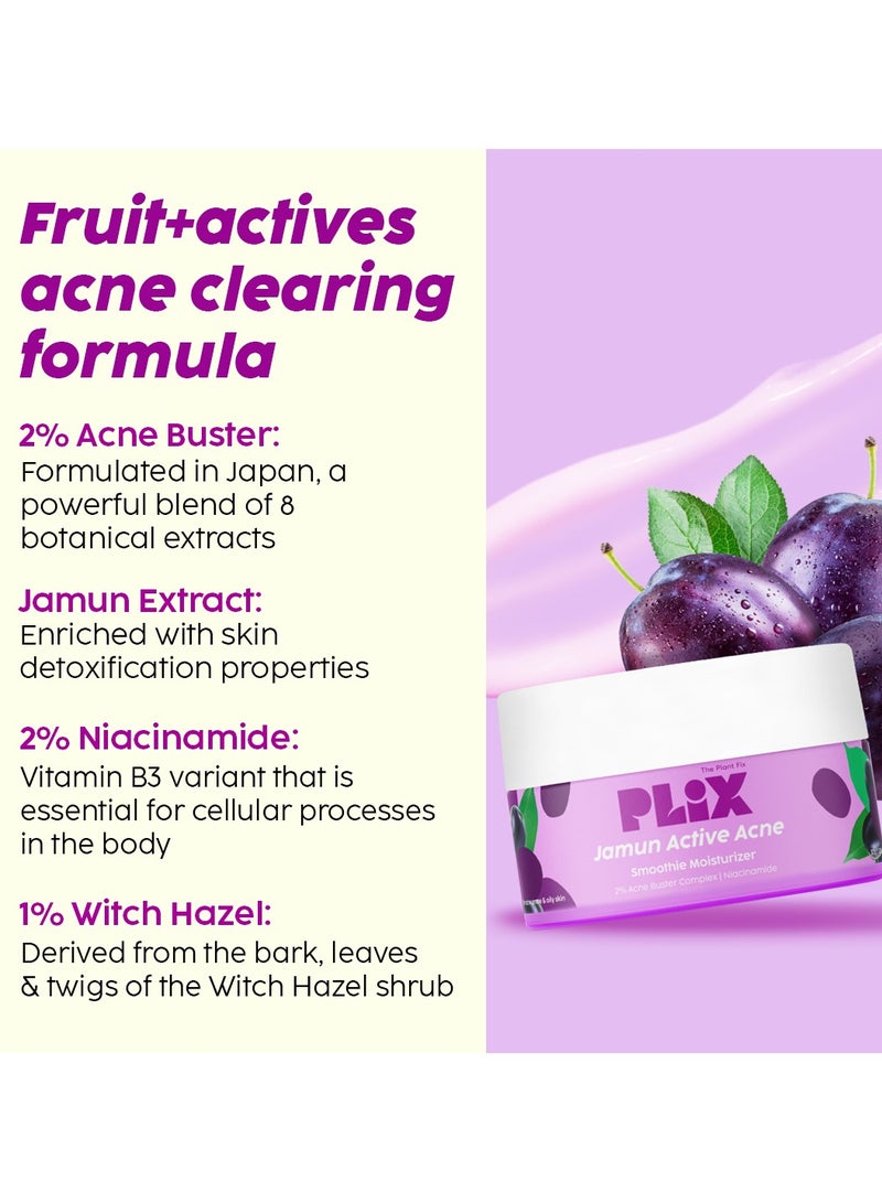 PLIX THE PLANT FIX Jamun Face Wash With Smoothie Moisturizer Combo Detoxifies Skin, Reduces Active Acne, Fades Blemishes For All Skin Types - Image 5