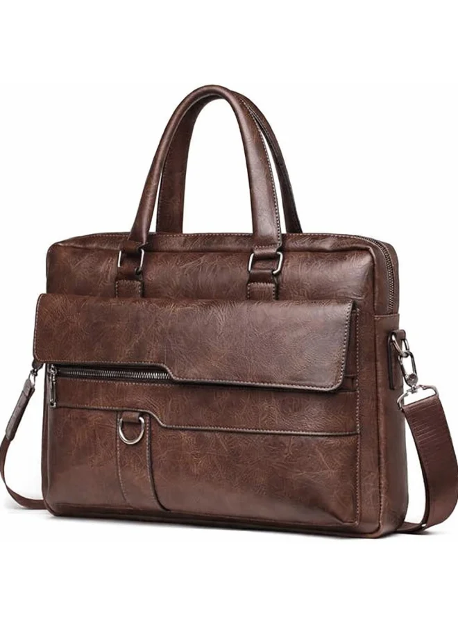 موبكوس حقيبة كتف رجالية، حقائب كروس بودي، حقيبة يد من جلد البولي يوريثان، سعة كبيرة، حقائب رسول للرجال، حقيبة حمل بمقبض علوي للرجال، لون بني غامق