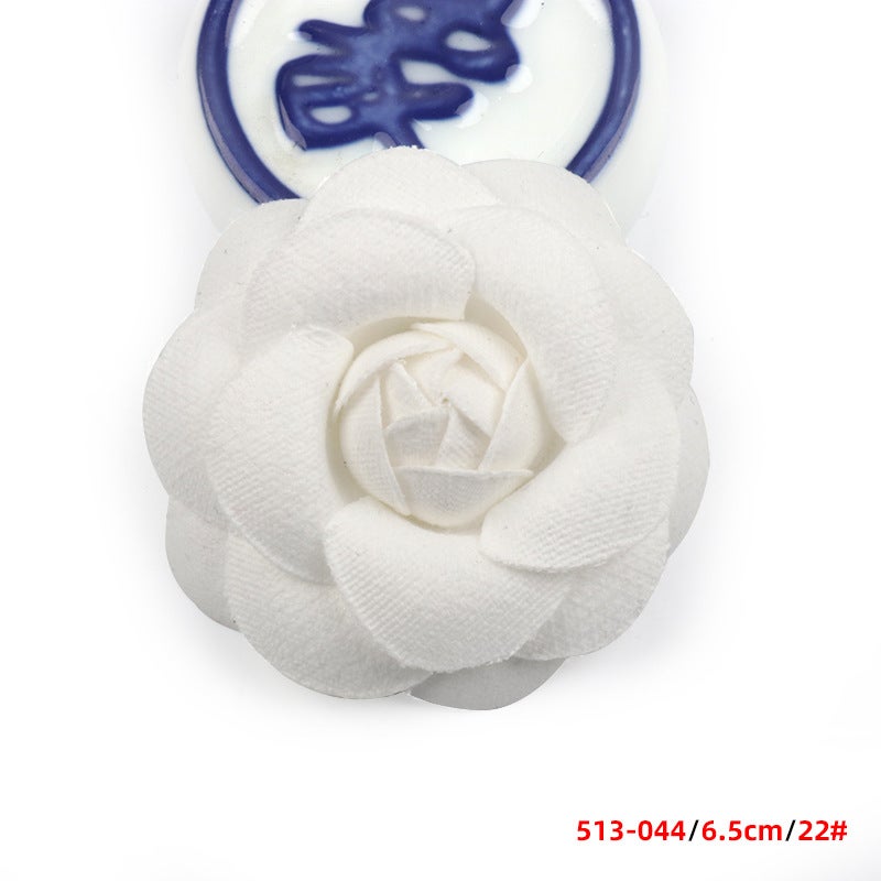 Korean Small Fragrance 6.5Cm Camellia Diy Handmade Fabric Accessories Corsage Shoe Flower Dress Gift Box Accessories Flowers - Image 1