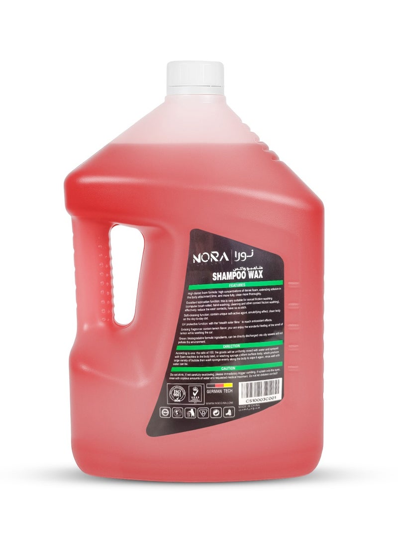 NORA Car Care Shampoo Wax 5L High Foam Car Wash Shampoo with Wax, Thick Cleaning Foam, UV Protection, Scratch-Free Formula, Lemon Fragrance, Biodegradable, Safe for Paint, Plastic, Vinyl & Tyres, N-273 - Image 3
