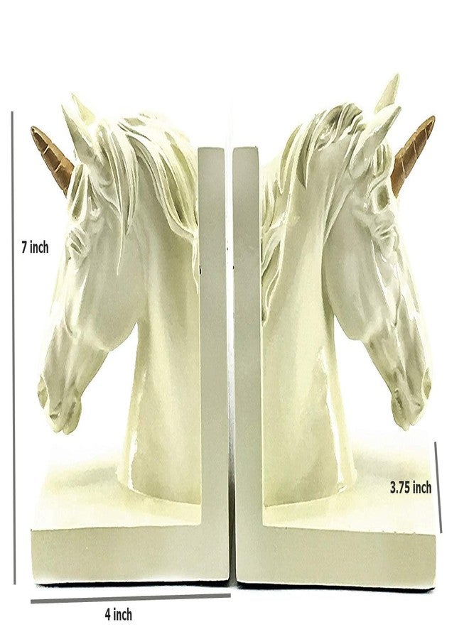 Bellaa 24186 Unicorn Bookends Decorative Unique Modern Magical Fairy Tale Antiques Vintage Books Stopper Shelves Ends Support Holder Heavy Duty Non-Skid - Image 5