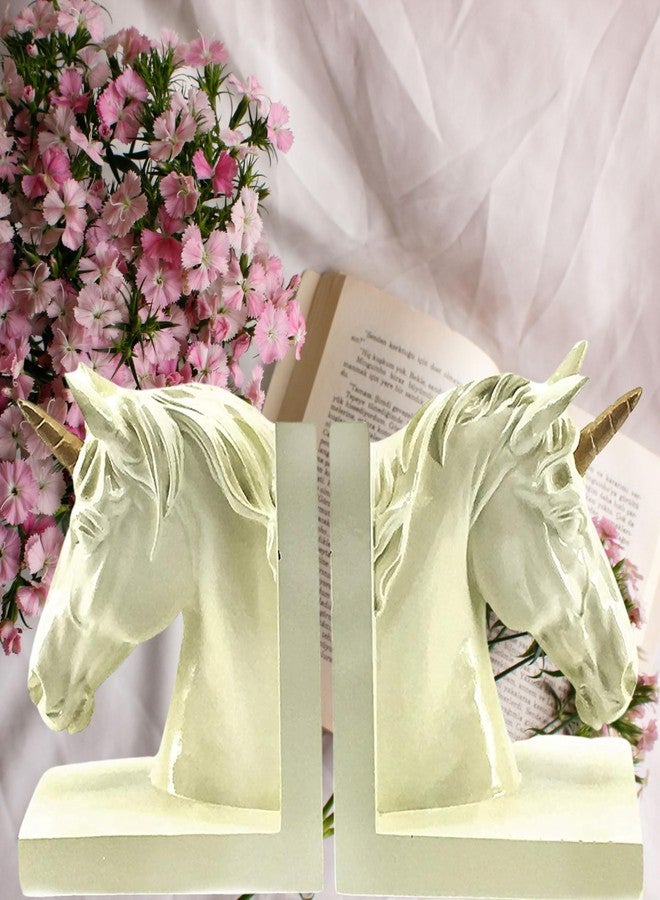 Bellaa 24186 Unicorn Bookends Decorative Unique Modern Magical Fairy Tale Antiques Vintage Books Stopper Shelves Ends Support Holder Heavy Duty Non-Skid - Image 3