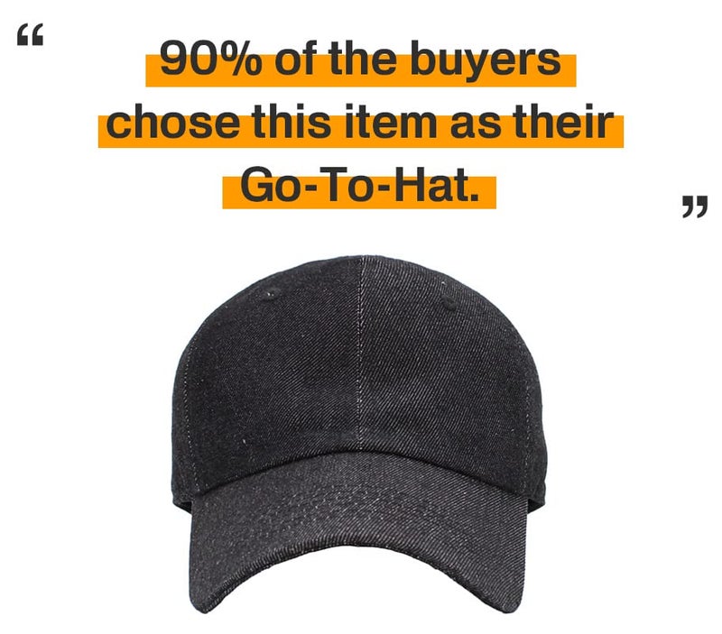 KBETHOS® Classic Cotton Adjustable Low Crown Cotton Baseball Cap, Black Denim - Image 5