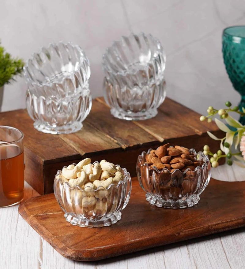 bellemax Glass Serving Deep Bowls 3.5 Inch Set of 6 for Kitchen,Salads Bowls, Dipping Bowls, Serving Bowl for Snack, Spices, Dipping, Creams, Salads, Dessert, Rice, Microwave Safe (BX-07) - Image 1