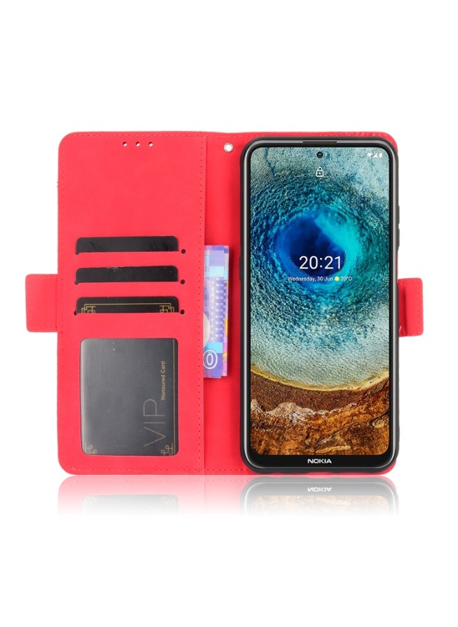 For Nokia X10 / X20 Skin Feel Calf Pattern Horizontal Flip Leather Case with Holder & Card Slots & Photo Frame(Red)  - Image 5