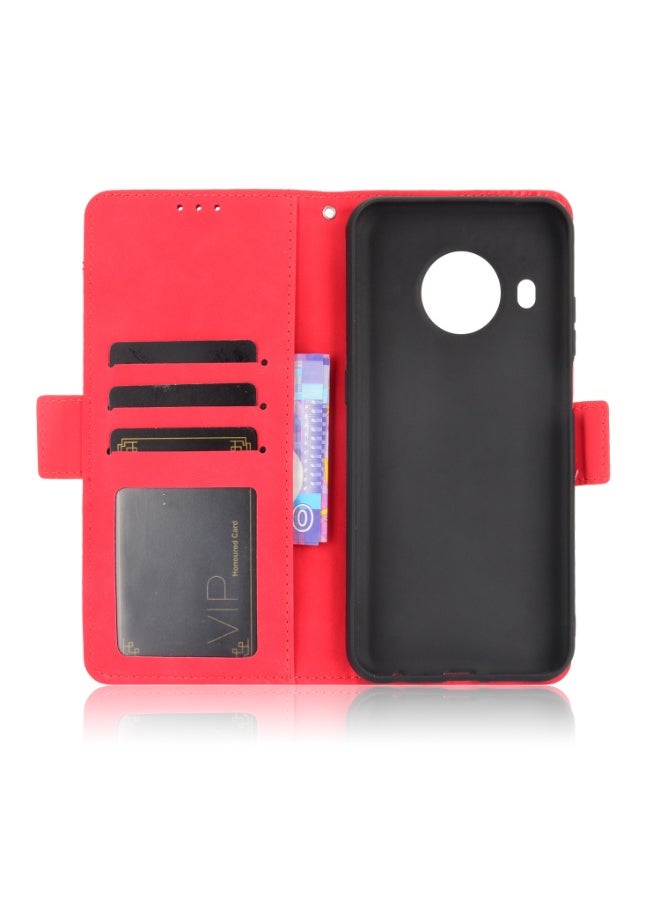 For Nokia X10 / X20 Skin Feel Calf Pattern Horizontal Flip Leather Case with Holder & Card Slots & Photo Frame(Red)  - Image 4