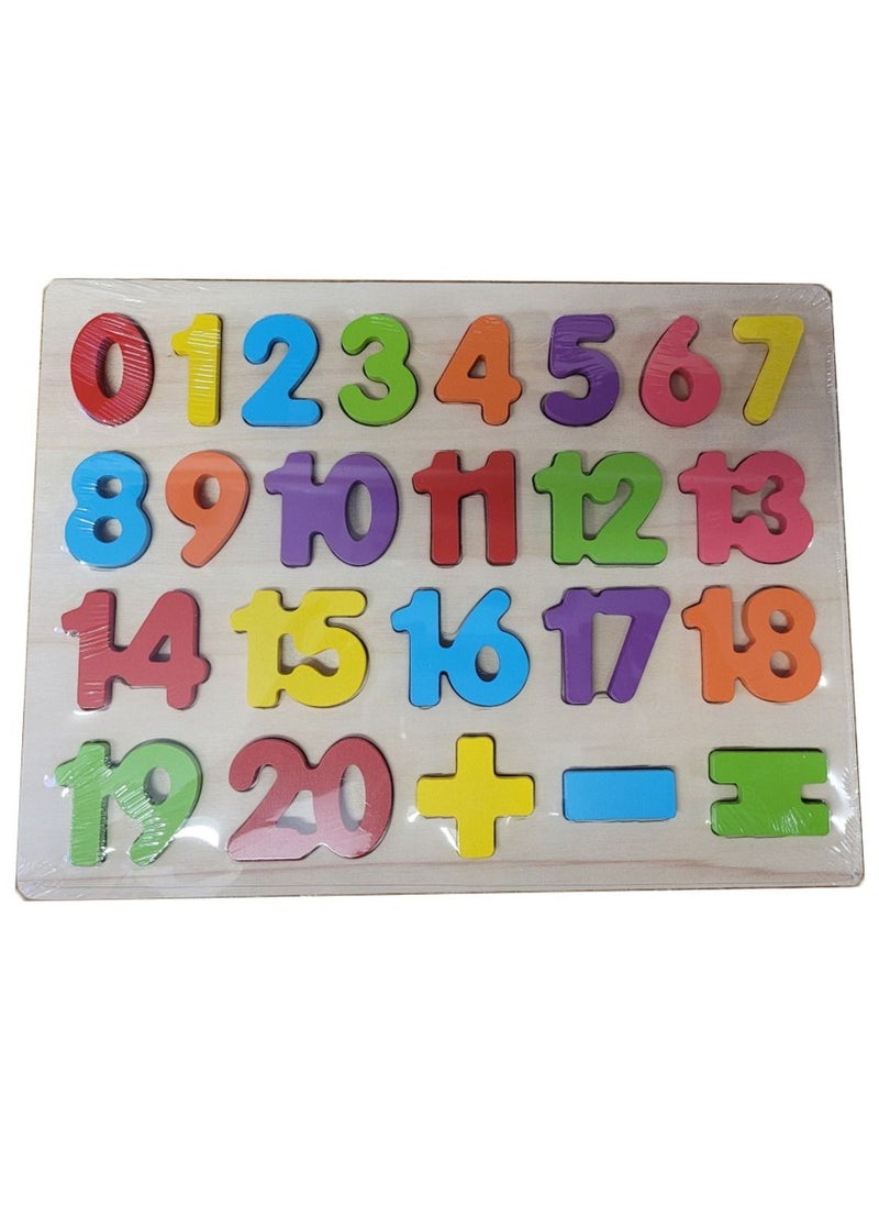 Wooden Puzzle Numbers 1-20 and Symbols 