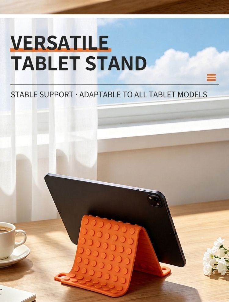 general Multifunctional Foldable Phone Stand with Carabiner - Flexible, Anti-Shake Desktop Holder for Tablet and Phone - Image 5