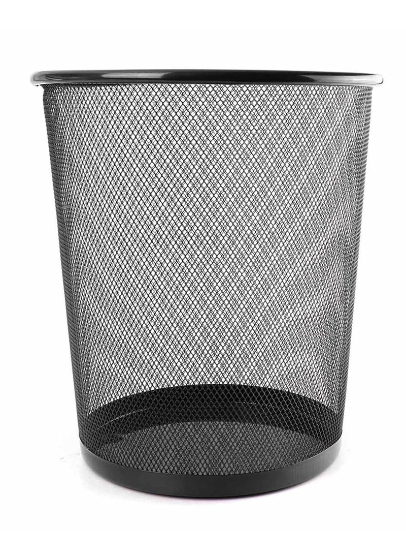Generic Home Mesh Trash Can Kitchen Wire Trash Basket Office Metal Bin Black Storage Bins (Medium size)  - Image 1