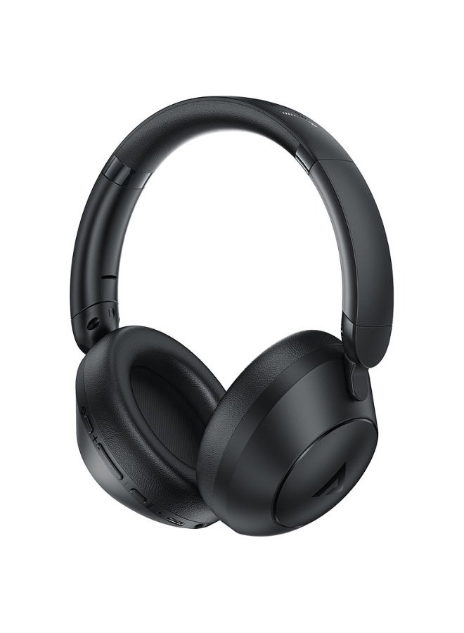 ACEFAST Wireless Over Ear Headphones H3, 80  hours Play Time, Active noise cancelling, Foldable and rotatable earcups, Adjustable headband, IPX4 waterproof - Black - Image 1