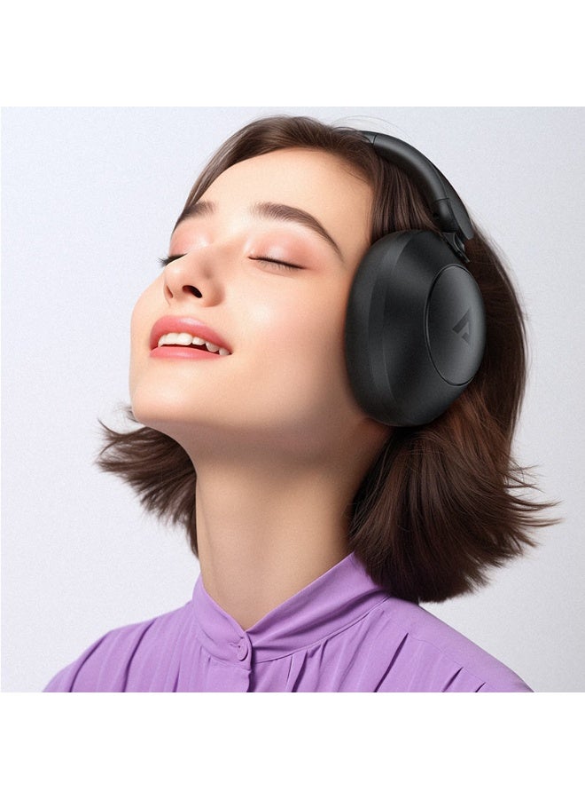 ACEFAST Wireless Over Ear Headphones H3, 80  hours Play Time, Active noise cancelling, Foldable and rotatable earcups, Adjustable headband, IPX4 waterproof - Black - Image 5