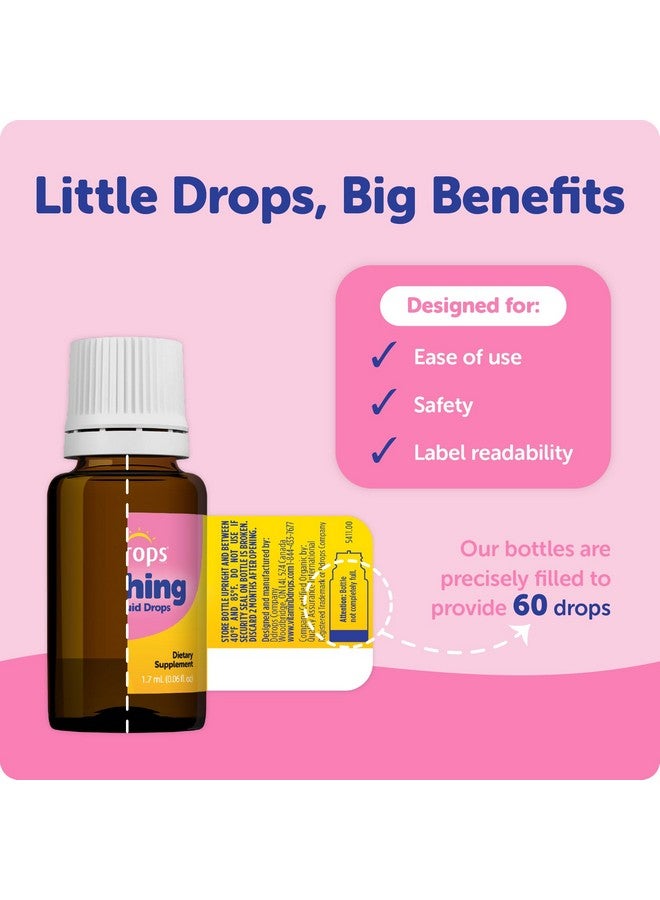 Ddrops Baby Organic Teething Relief Liquid, Calms and Soothes Baby's Tender Gums Naturally, Easy-to-Use Drop Format, 3 Months +, 60 Drops - Image 1