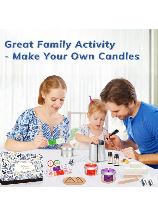 Yzoo Complete Candle Making Kit for Adults - DIY Candle Supplies with Soy Wax, Wax Melter, Scents, Dyes, Wicks & More - Arts & Crafts Kits - Image 3