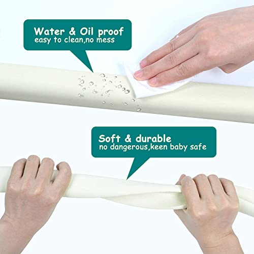 KidDough Nitrile Foam Baby Proofing Extra Thick Furniture Edge And Corner Protector, Safety Strip - 5 Mtrs Edge Protector + 8 Corner Guards For Safety, White For Sharp Edges, Baby Safety Products - Image 4