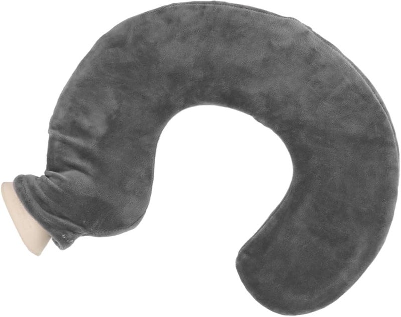 Fydun U Shaped Neck Warm Water Bag Grey Ultra Soft Hot Bottle for Pain Relief Cold Therapy - Image 5
