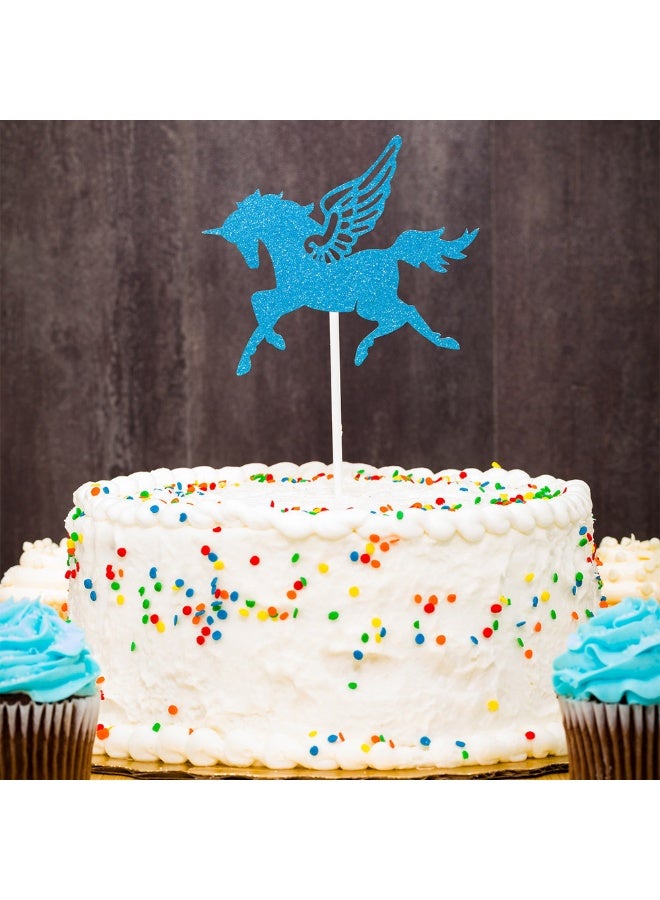 Restaurantware Top Cake 6 X 4.3 Inch Cake Toppers, 100 Sturdy Cake Topper Inserts - Unicorn Design, With Glitter Detail, Blue Paper Cake Decoration, For Birthdays, Baby Showers, And Weddings - Image 3