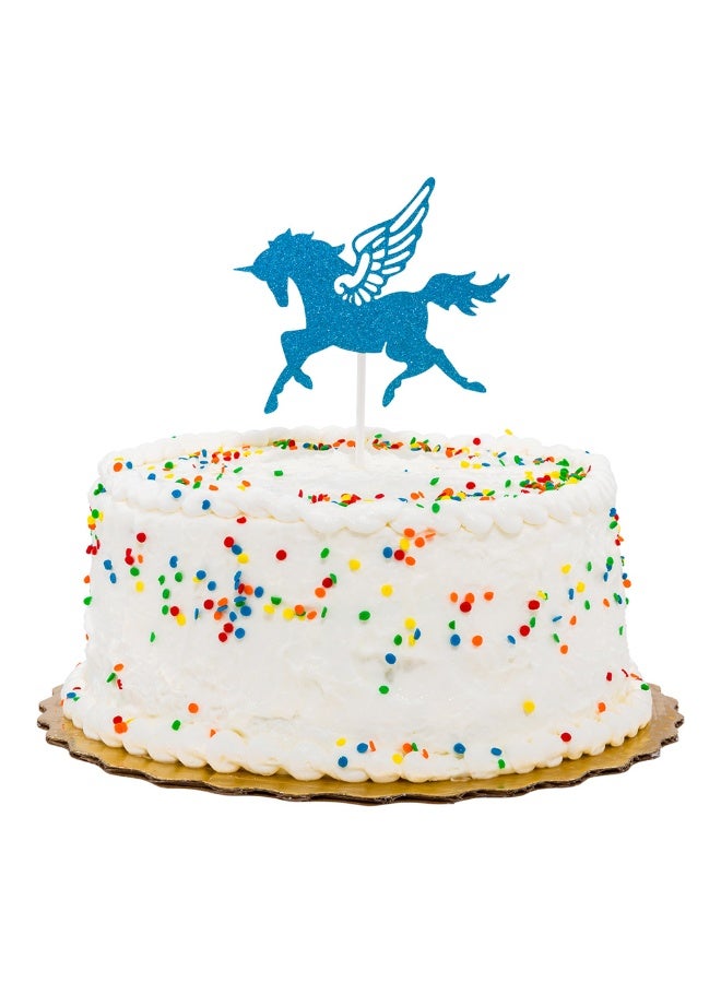 Restaurantware Top Cake 6 X 4.3 Inch Cake Toppers, 100 Sturdy Cake Topper Inserts - Unicorn Design, With Glitter Detail, Blue Paper Cake Decoration, For Birthdays, Baby Showers, And Weddings - Image 2