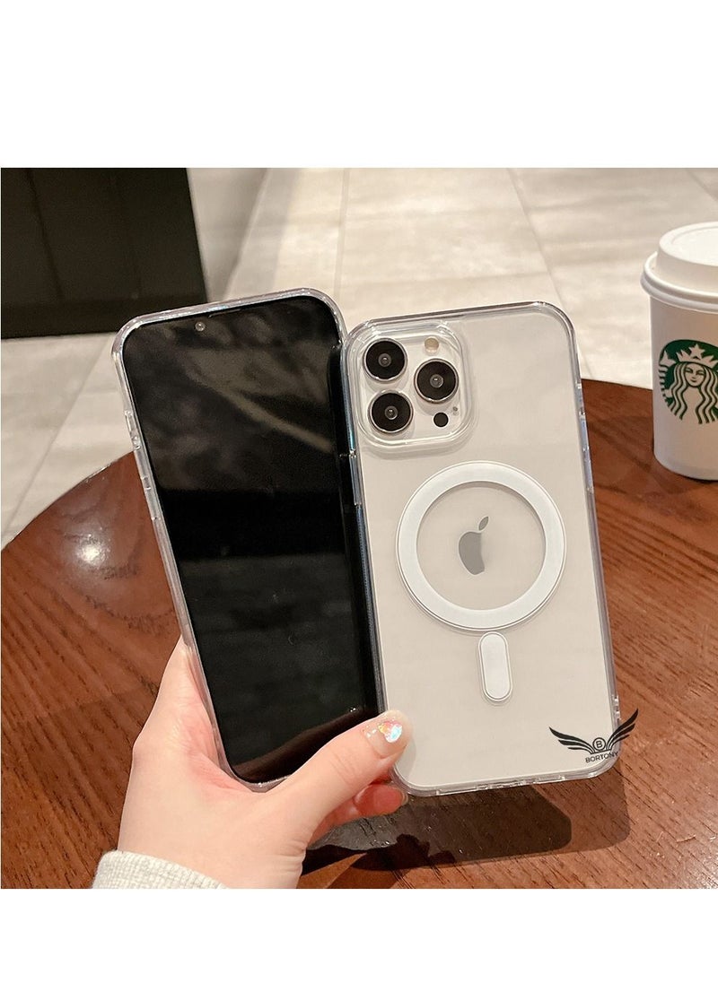 BORTONY - iPhone 14 Pro Case with Built-in Magnets Compatible with MagSafe Accessories Crystal Clear Protective Cover for Apple iPhone 14 Pro - Image 1