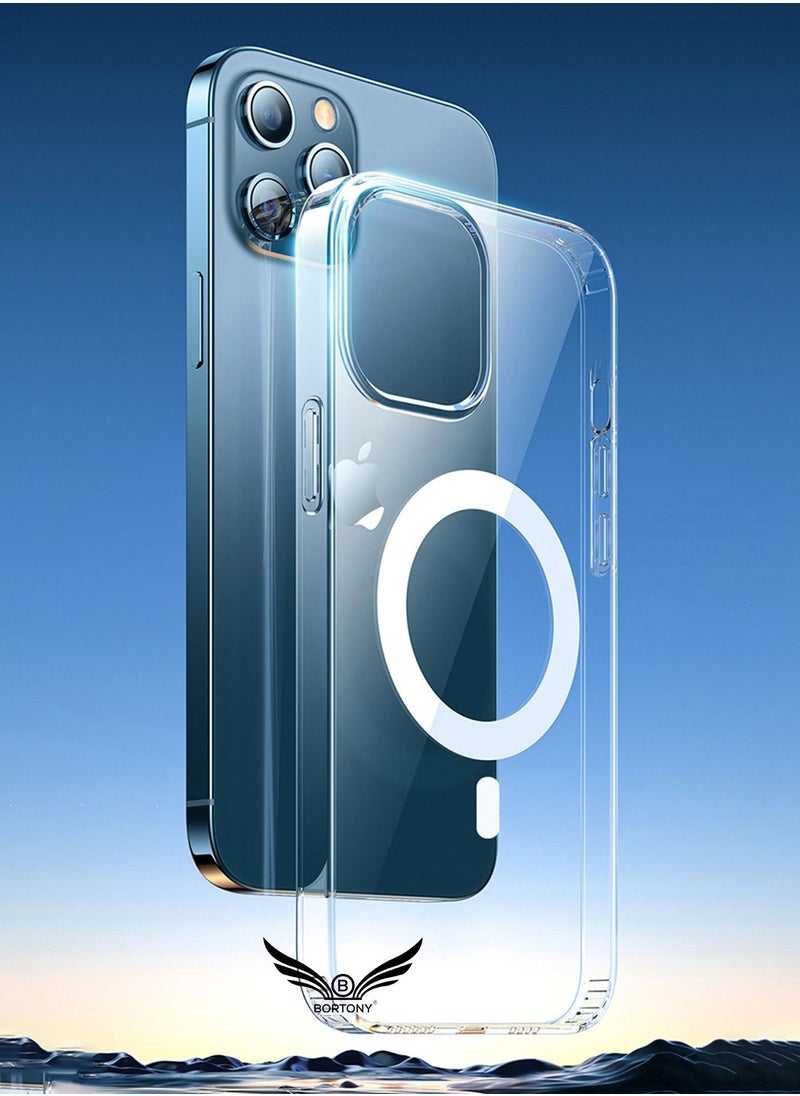 BORTONY - iPhone 14 Pro Case with Built-in Magnets Compatible with MagSafe Accessories Crystal Clear Protective Cover for Apple iPhone 14 Pro - Image 1