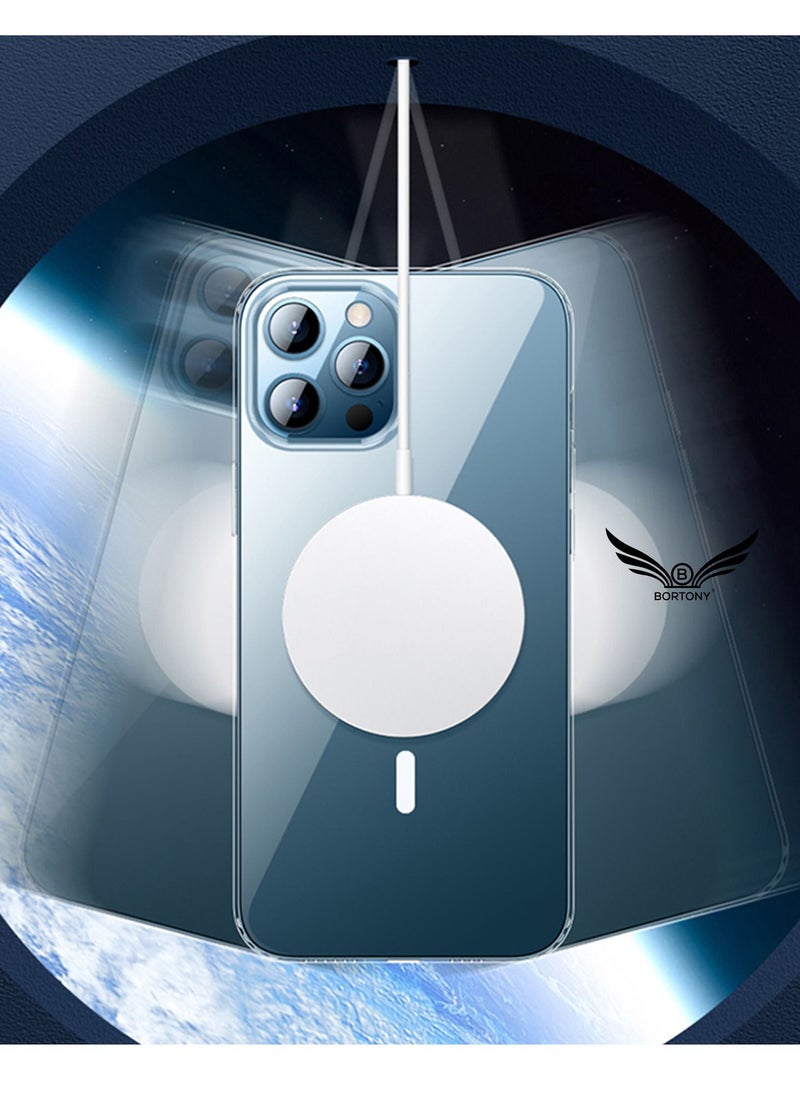 BORTONY - iPhone 14 Pro Case with Built-in Magnets Compatible with MagSafe Accessories Crystal Clear Protective Cover for Apple iPhone 14 Pro - Image 1