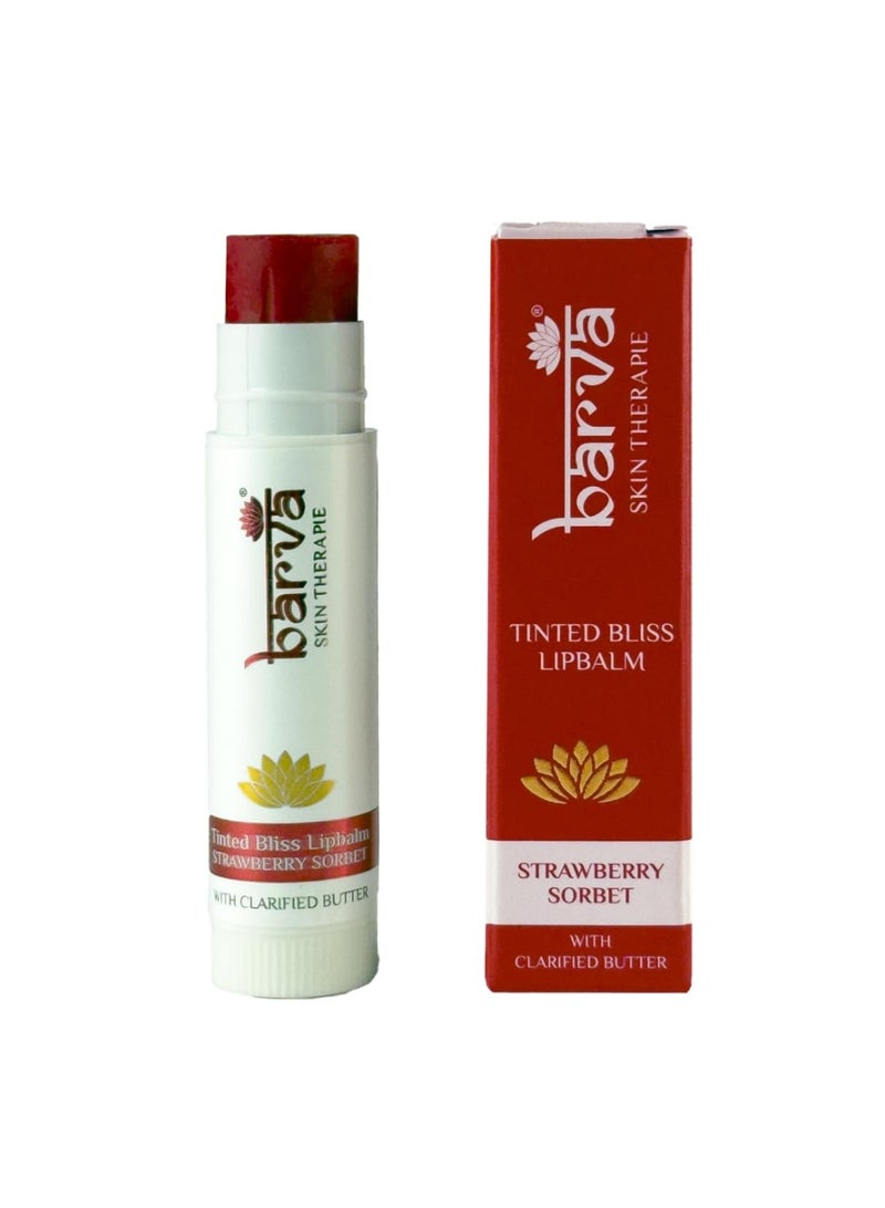 Barva Tinted Bliss Lip Balm | Enriched with Clarified Butter (Ghee) | Nourishing & Long-Lasting Moisture | Soft Tint Finish | 5g (Strawberry Sorbet) - Image 4