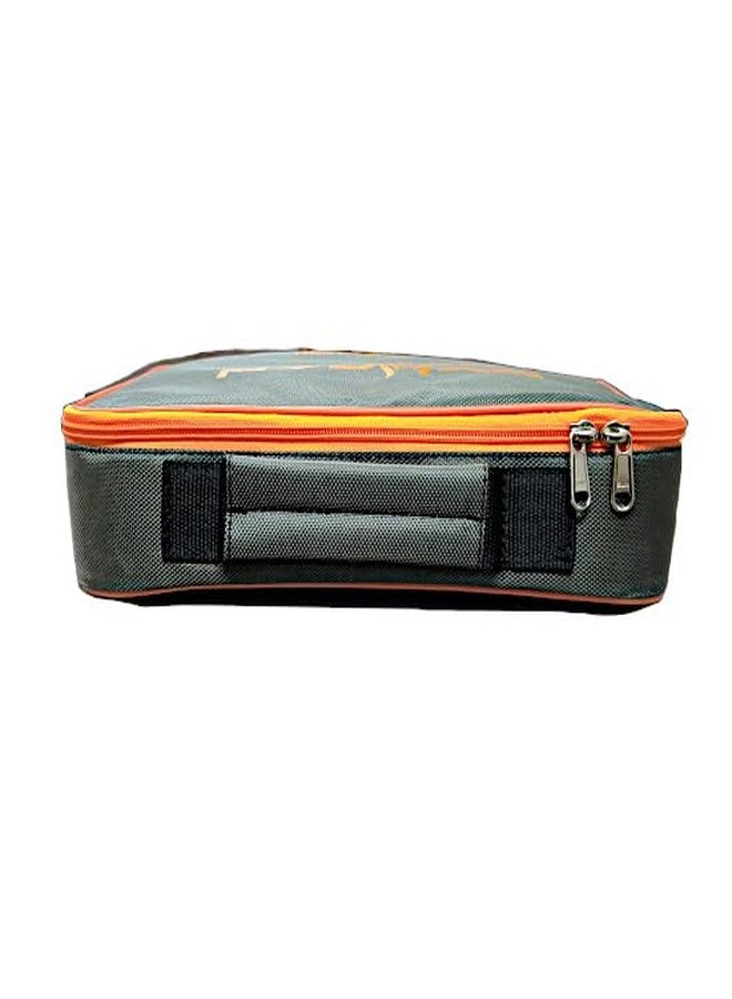 DYUCAN Cricket Ball Case - Holds 12 Selected Balls | Grey with Orange Highlights | Durable, Padded Storage Case for Practice & Match Balls - Image 2