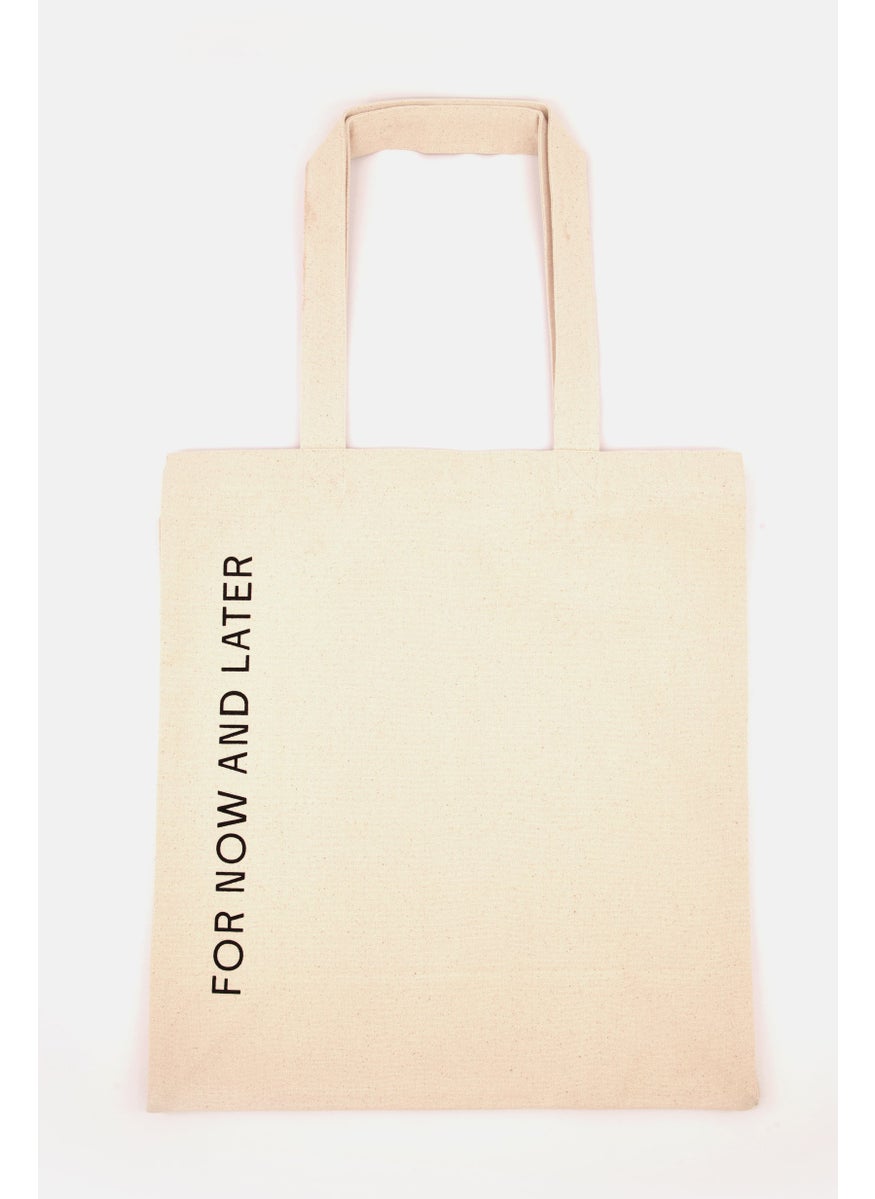 Tchibo Women Shopping Bag 40 L x 45 H x 17 W cm, Beige  - Image 1