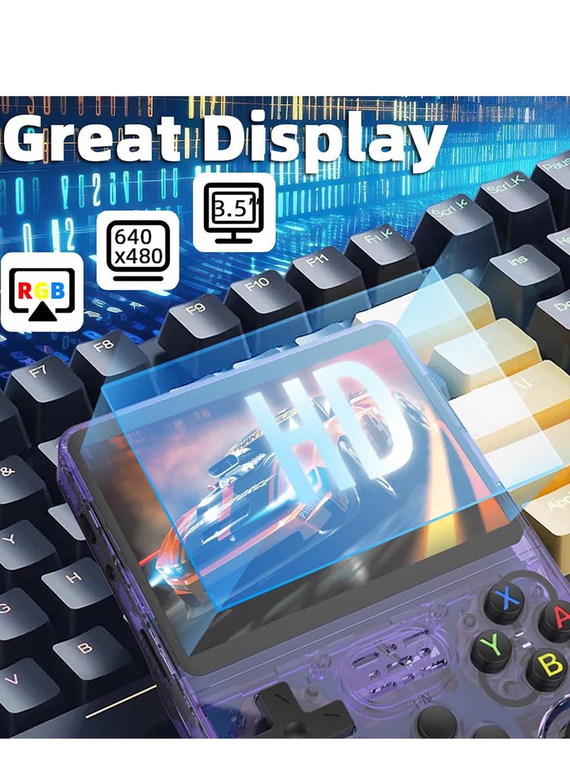 B NEW - R36S Retro Handheld Game Console, 3.5 inch HD Display, Dual 3D Joysticks, 11 Emulator, 64GB Include 15000 Games - Image 1