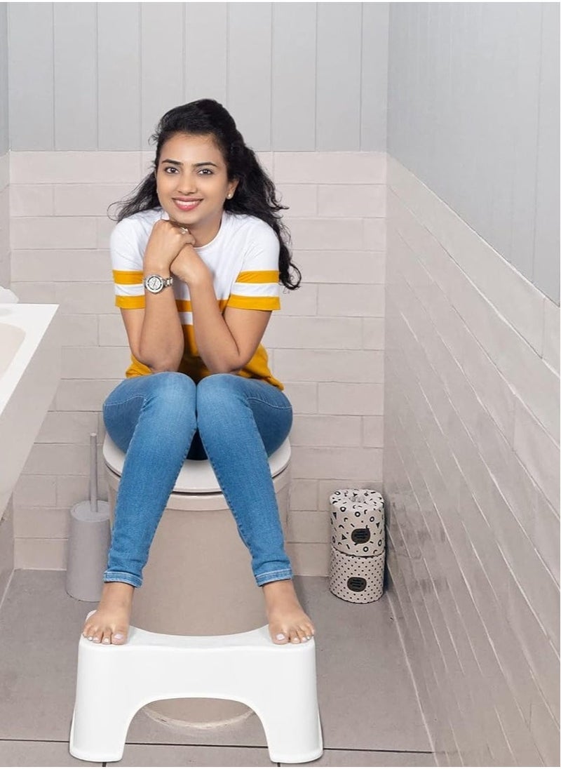 TIGER Squat Toilet Seat Leg Stool 8 Inch (White) for Western Toilet – Portable, Comfortable, Sturdy Foot Step for Potty – Made in India, Ideal for Improved Toilet Posture  - Image 4