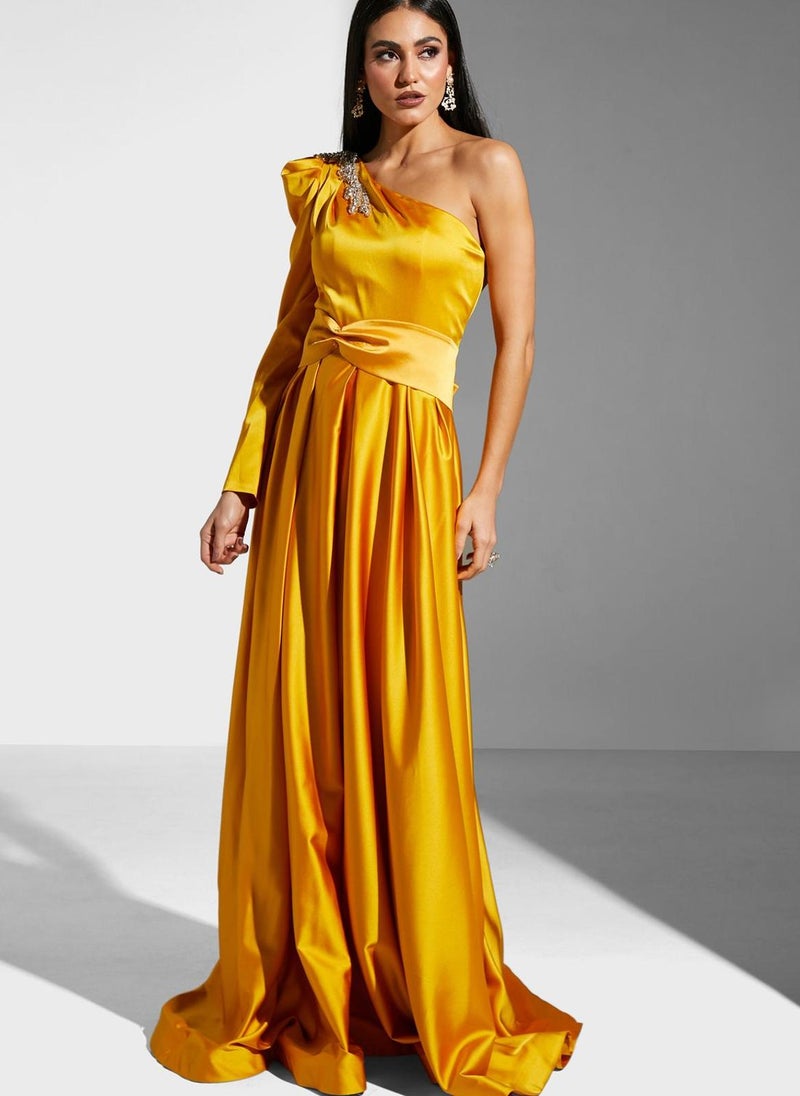 CRYSTAL PURE One-Shoulder Evening Dress  - Image 1