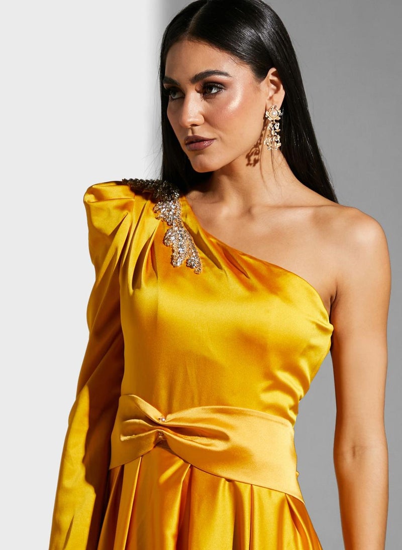CRYSTAL PURE One-Shoulder Evening Dress  - Image 3