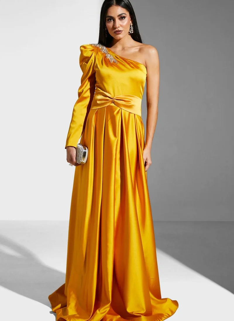 CRYSTAL PURE One-Shoulder Evening Dress