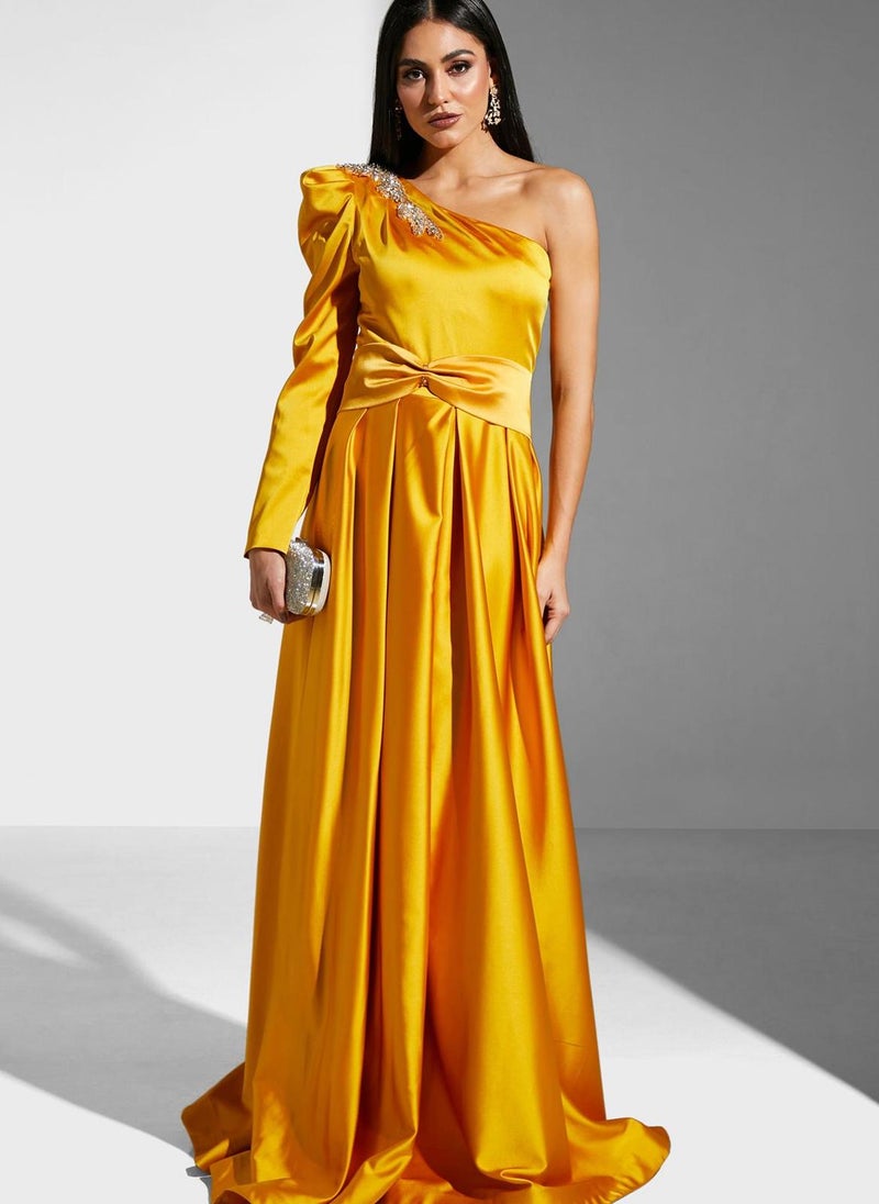 CRYSTAL PURE One-Shoulder Evening Dress  - Image 5